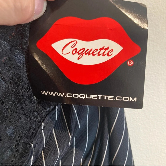 COQUETTE Sz 1X-2X A-Line Slinky Lace Cup Adjustable Straps Slip & Thong Set NEW - Picture 9 of 10